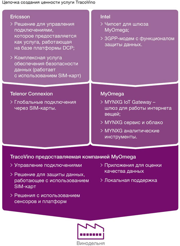 Цепочка создания ценности услуги TracoVino